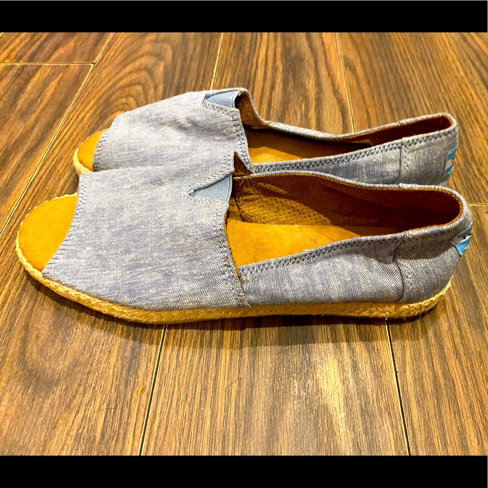 TOMS Alpargata Open Toe Espadrille Flats